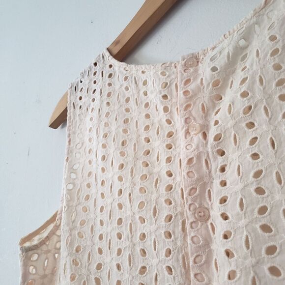 Pins & Needles Peplum Eyelet Tank Top Pink M - Picture 2 of 6